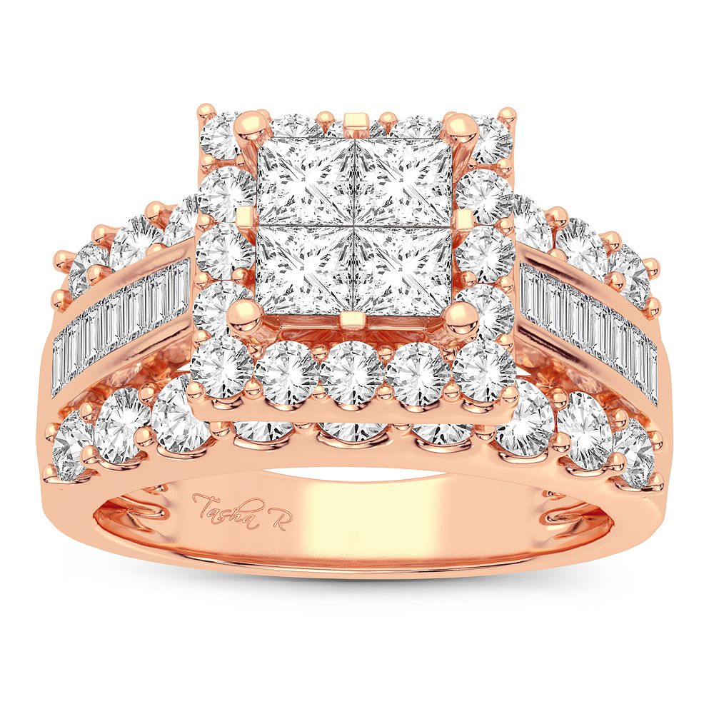 Romantic Rose Gold Lab Diamond Engagement Ring