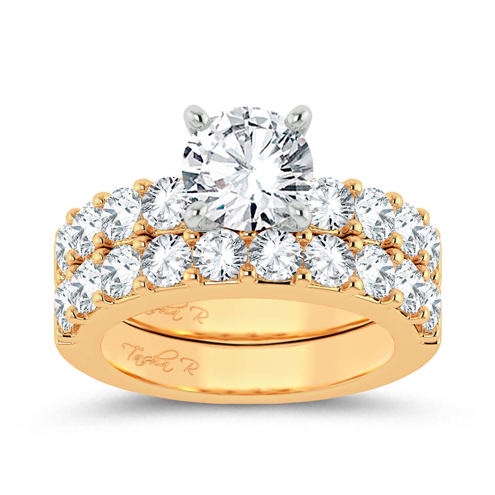 14k Yellow Gold 2ct Lab Diamond Engagement Ring Semi Mount