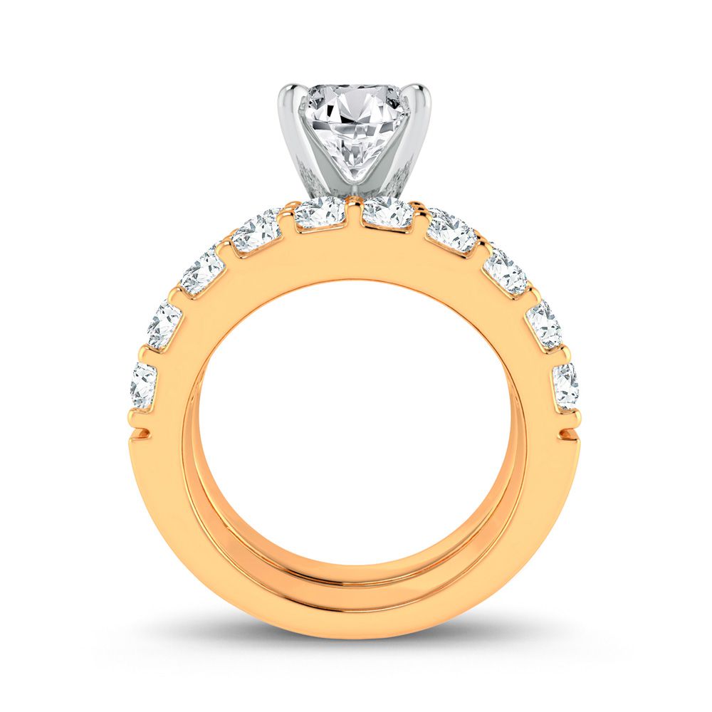 14k Yellow Gold 2ct Lab Diamond Engagement Ring Semi Mount