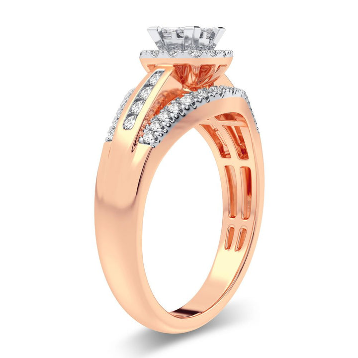Timeless 14k Rose Gold 0.50CT Lab Diamond Ring