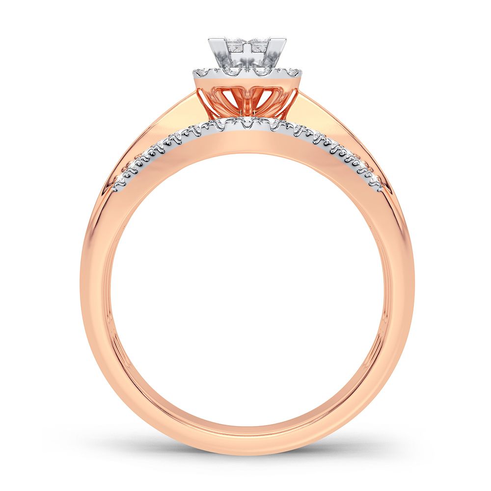 Timeless 14k Rose Gold 0.50CT Lab Diamond Ring