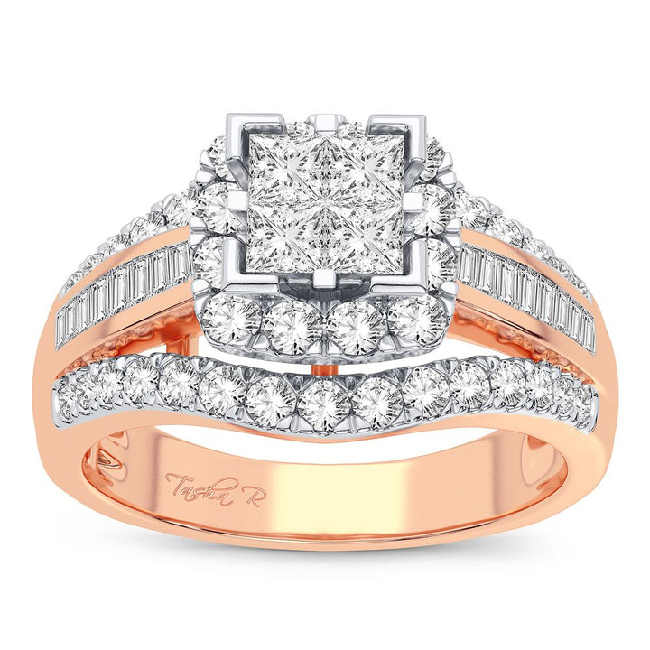 Romantic 14k Rose Gold Lab Diamond Engagement Ring (0.90CT)