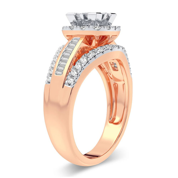 Romantic 14k Rose Gold Lab Diamond Engagement Ring (0.90CT)