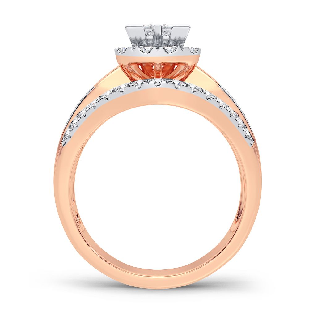 Romantic 14k Rose Gold Lab Diamond Engagement Ring (0.90CT)