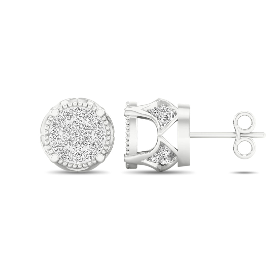 10k White Gold Lab Diamond Stud Earrings for Women