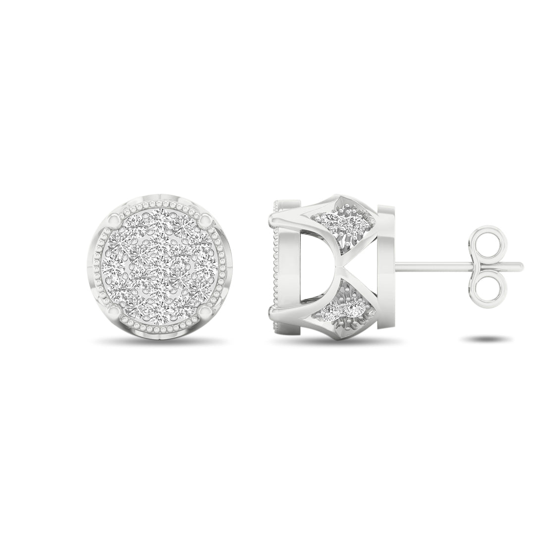 10k White Gold Lab Diamond Stud Earrings for Women