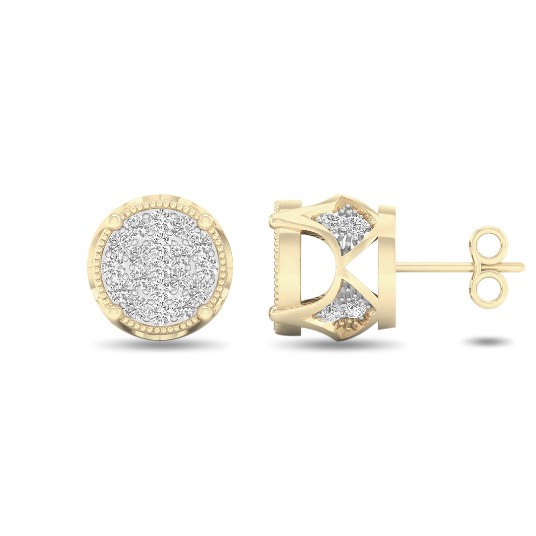 10k Yellow Gold Lab Diamond Stud Earrings for Women