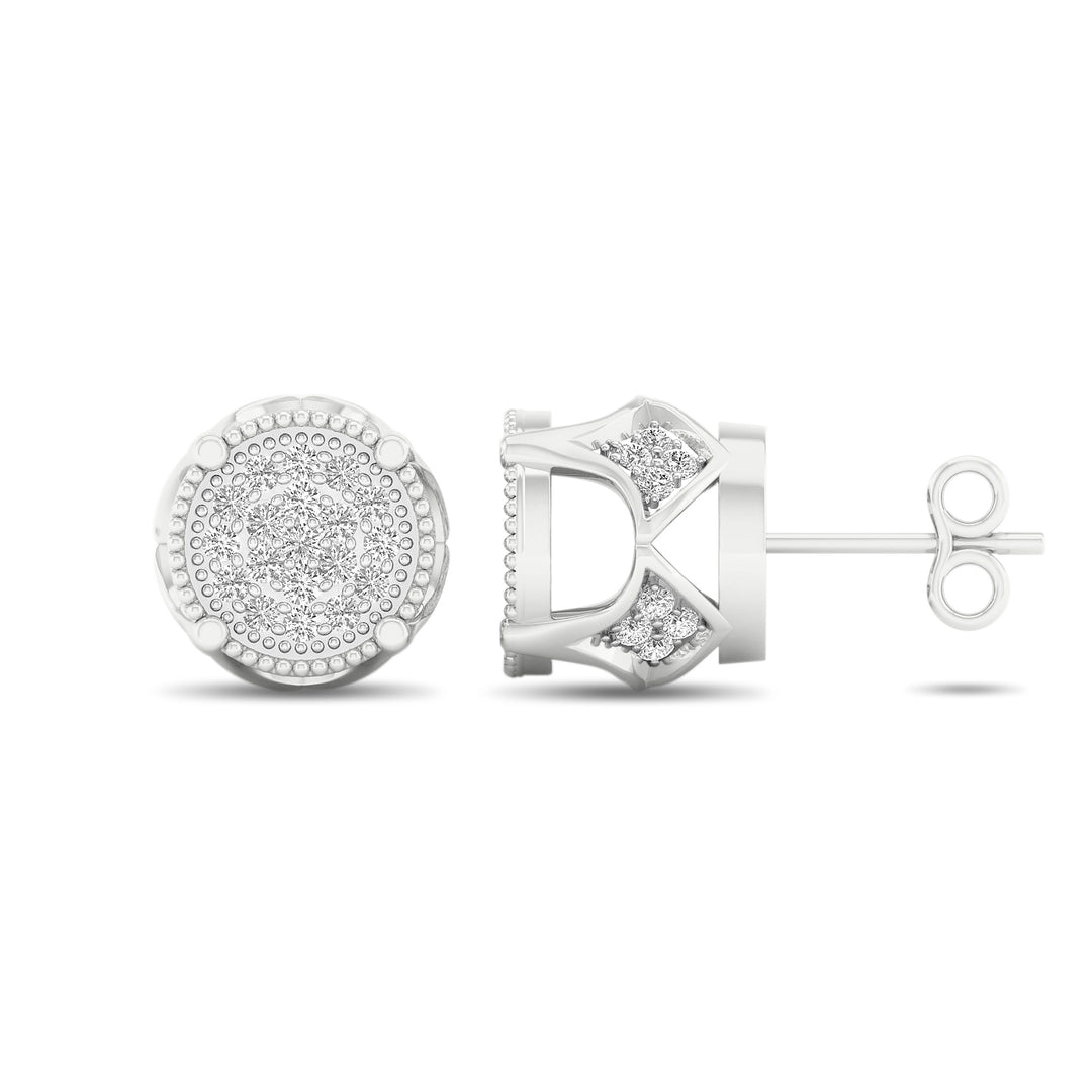 10k White Gold 0.20CT Lab Diamond Stud Earrings for Women