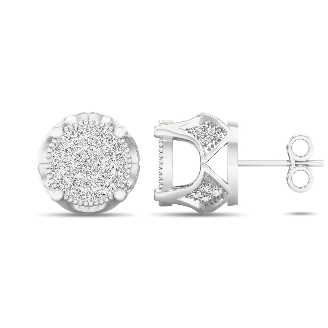 10k White Gold Lab Diamond Stud Earrings for Women