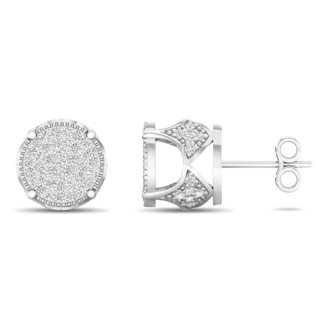 Chic 10k White Gold Lab Diamond Stud Earrings for Women