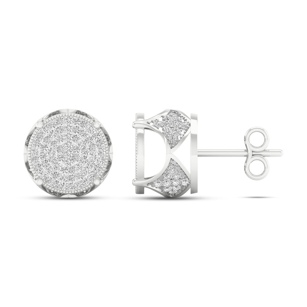 10k White Gold 0.50CT Lab Diamond Stud Earrings for Women