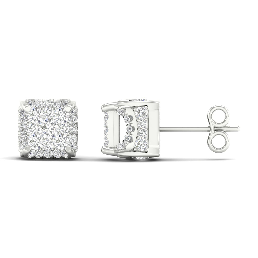 Chic 1CT Lab Diamond Earrings in 10k White Gold
