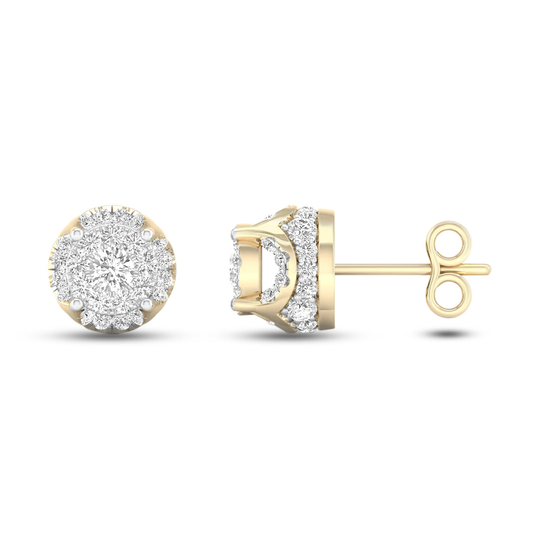10k Yellow Gold Lab-Grown Diamond Stud Earrings for Women