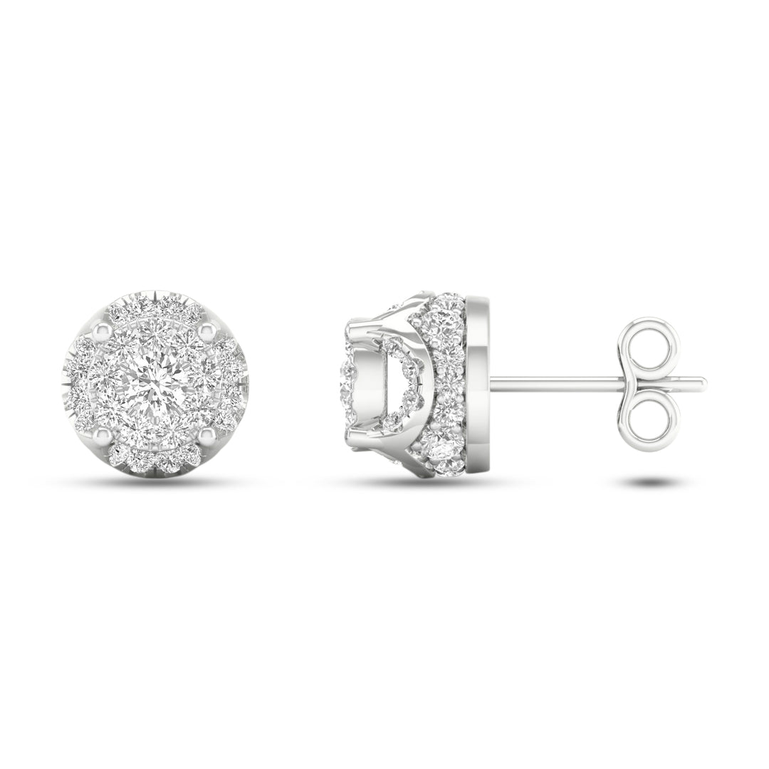 Chic 1CT Lab Diamond Earrings in 10k White Gold