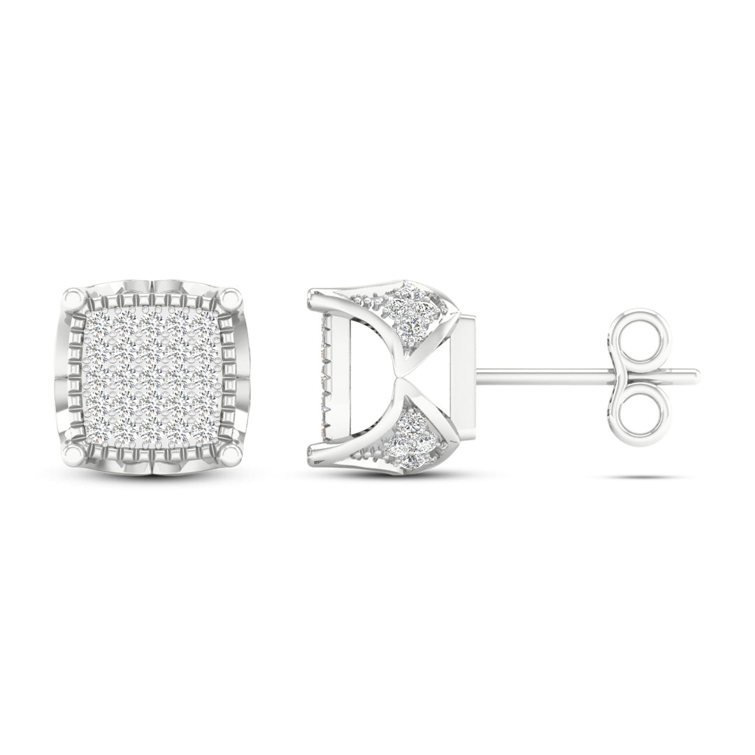 10k White Gold 0.20CT Lab Diamond Stud Earrings for Women
