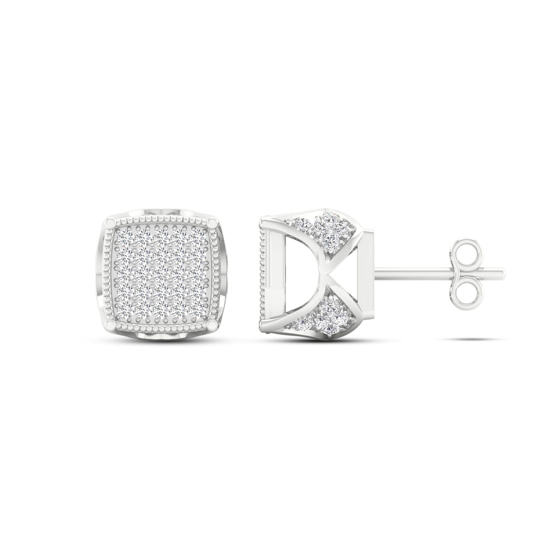 10k White Gold 0.25CT Lab Diamond Stud Earrings for Women
