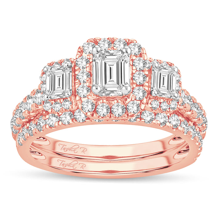 Romantic 14k Rose Gold Lab Diamond Engagement Ring 2CT