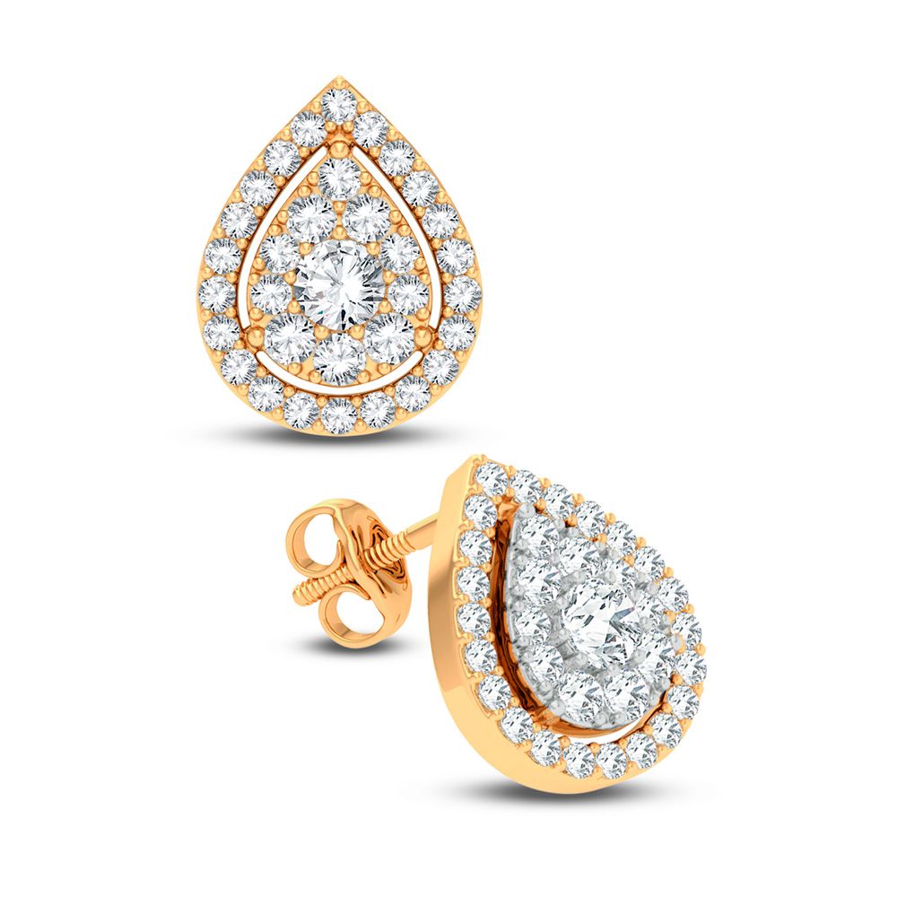 Brilliant 14k Yellow Gold 1CT Lab Diamond Stud Earrings