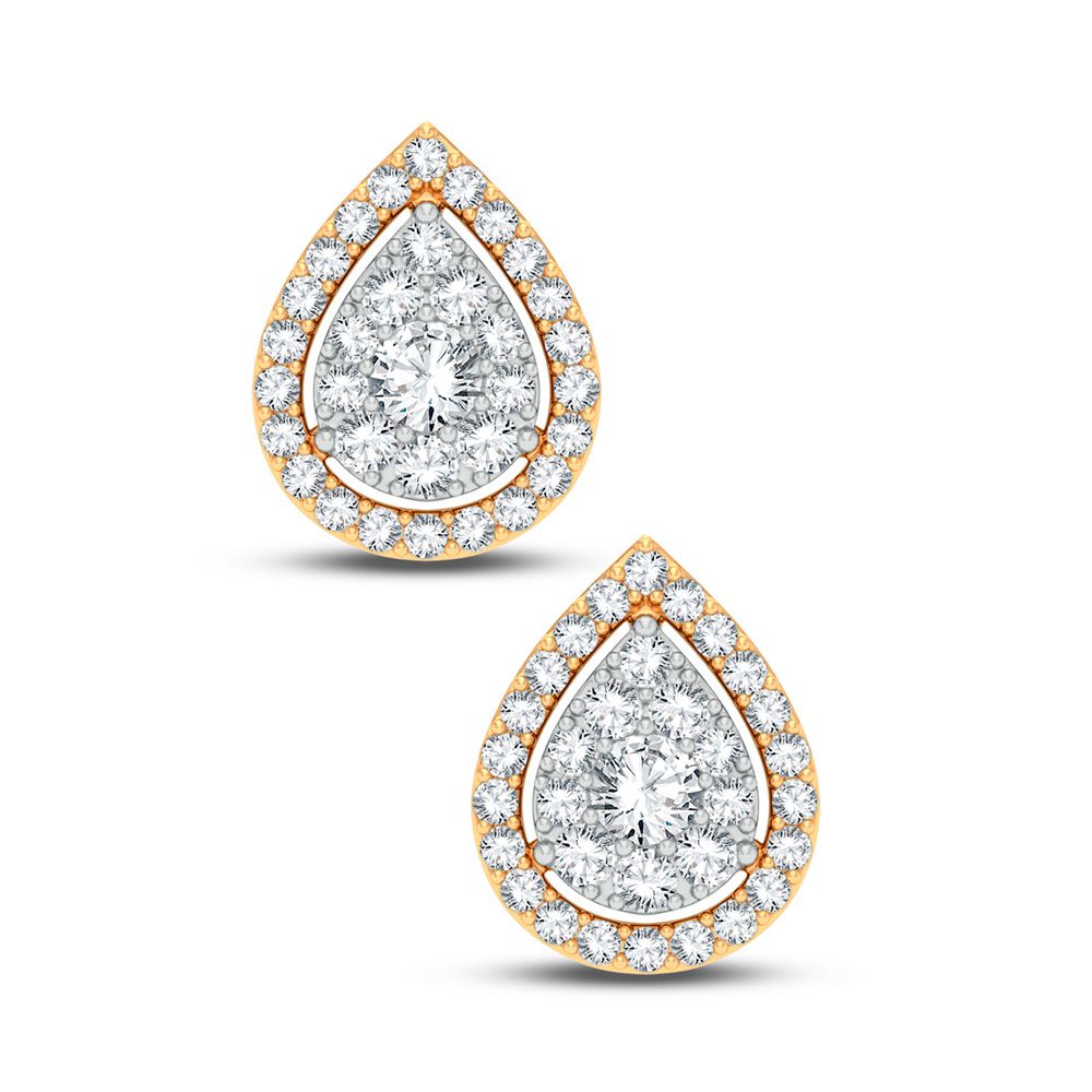 Brilliant 14k Yellow Gold 1CT Lab Diamond Stud Earrings