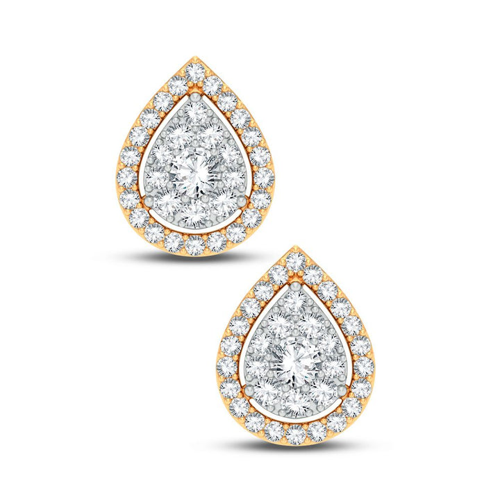 Brilliant 14k Yellow Gold 1CT Lab Diamond Stud Earrings