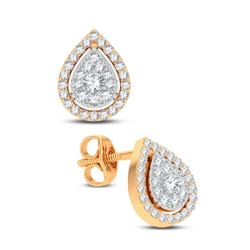 Chic 14k Yellow Gold Lab Diamond Stud Earrings 0.50CT