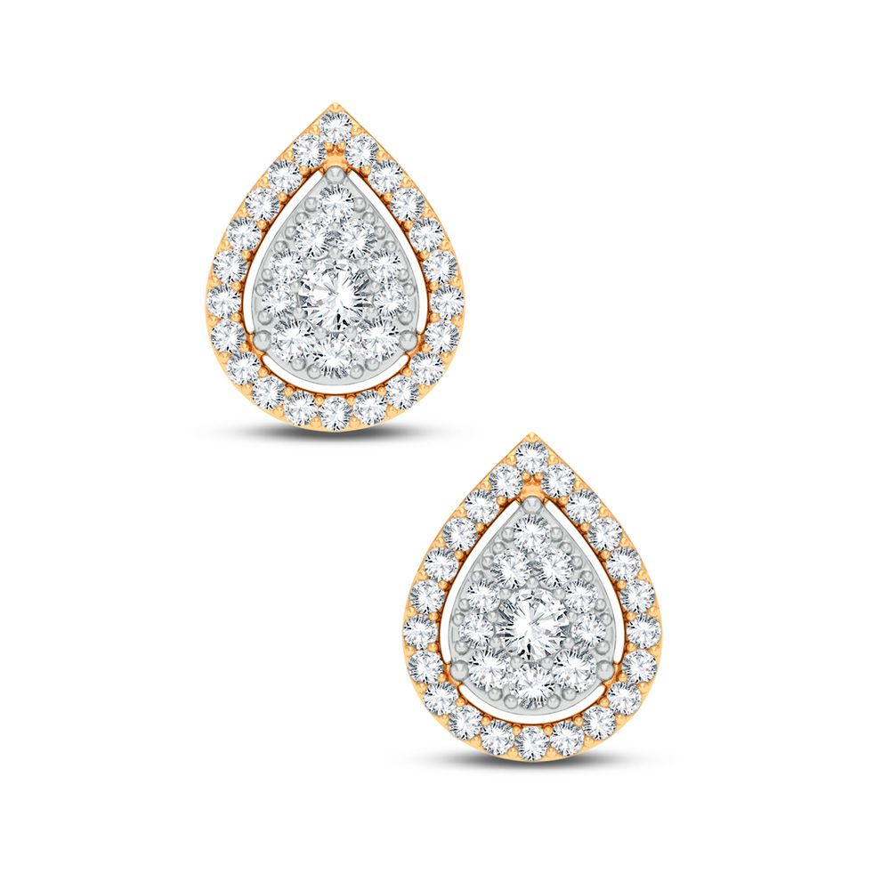 Chic 14k Yellow Gold Lab Diamond Stud Earrings 0.50CT