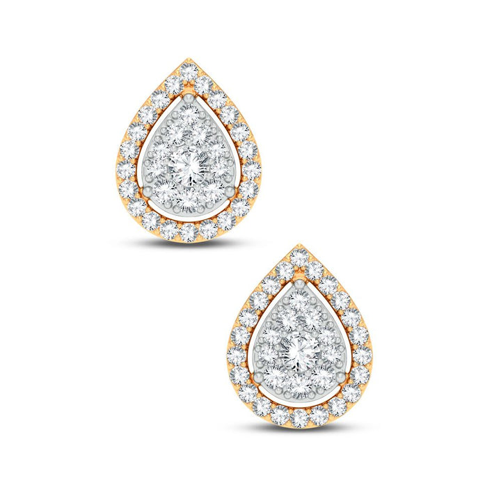 Chic 14k Yellow Gold Lab Diamond Stud Earrings 0.50CT