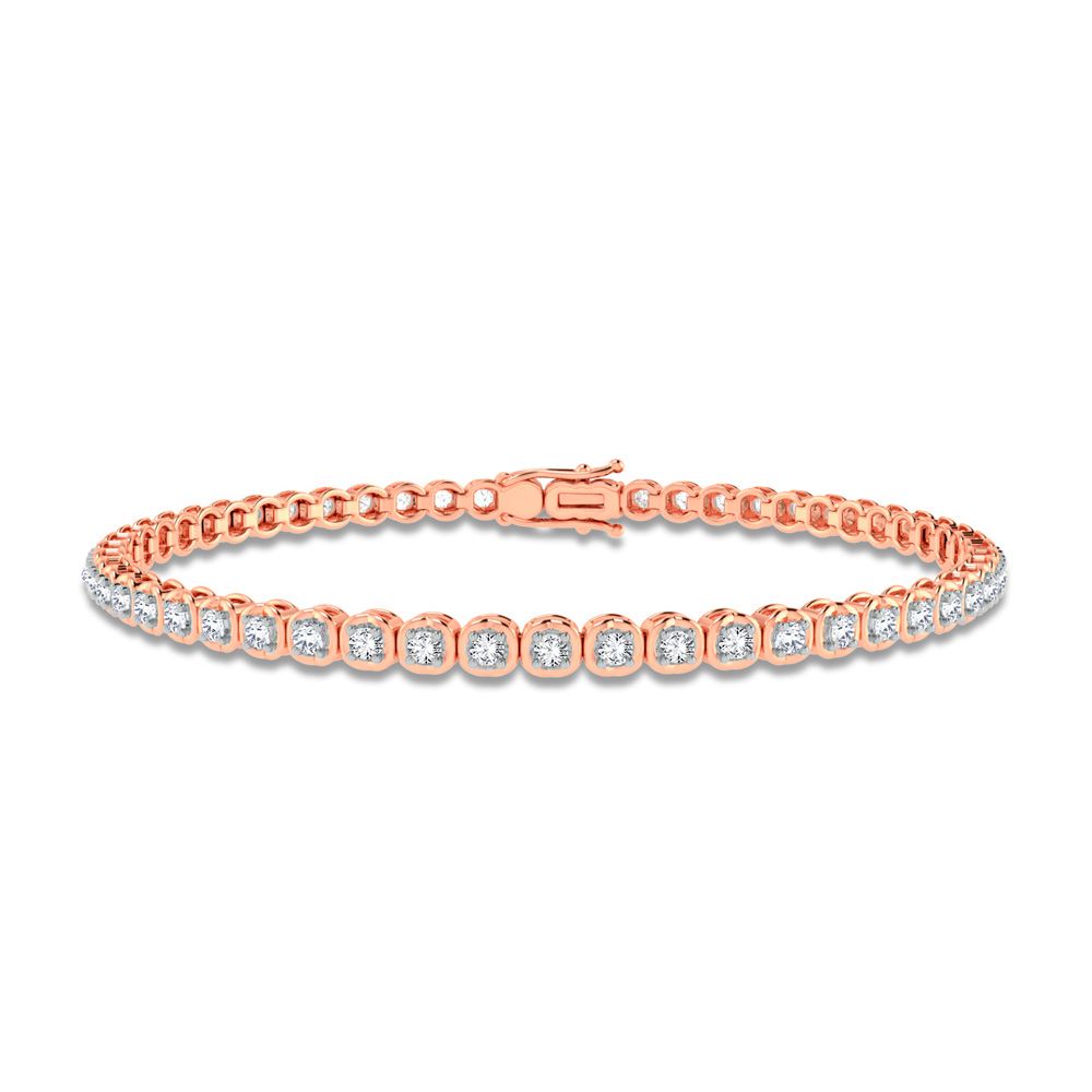 Romantic Rose Gold Lab Diamond Womens Bracelet - 1.50ct