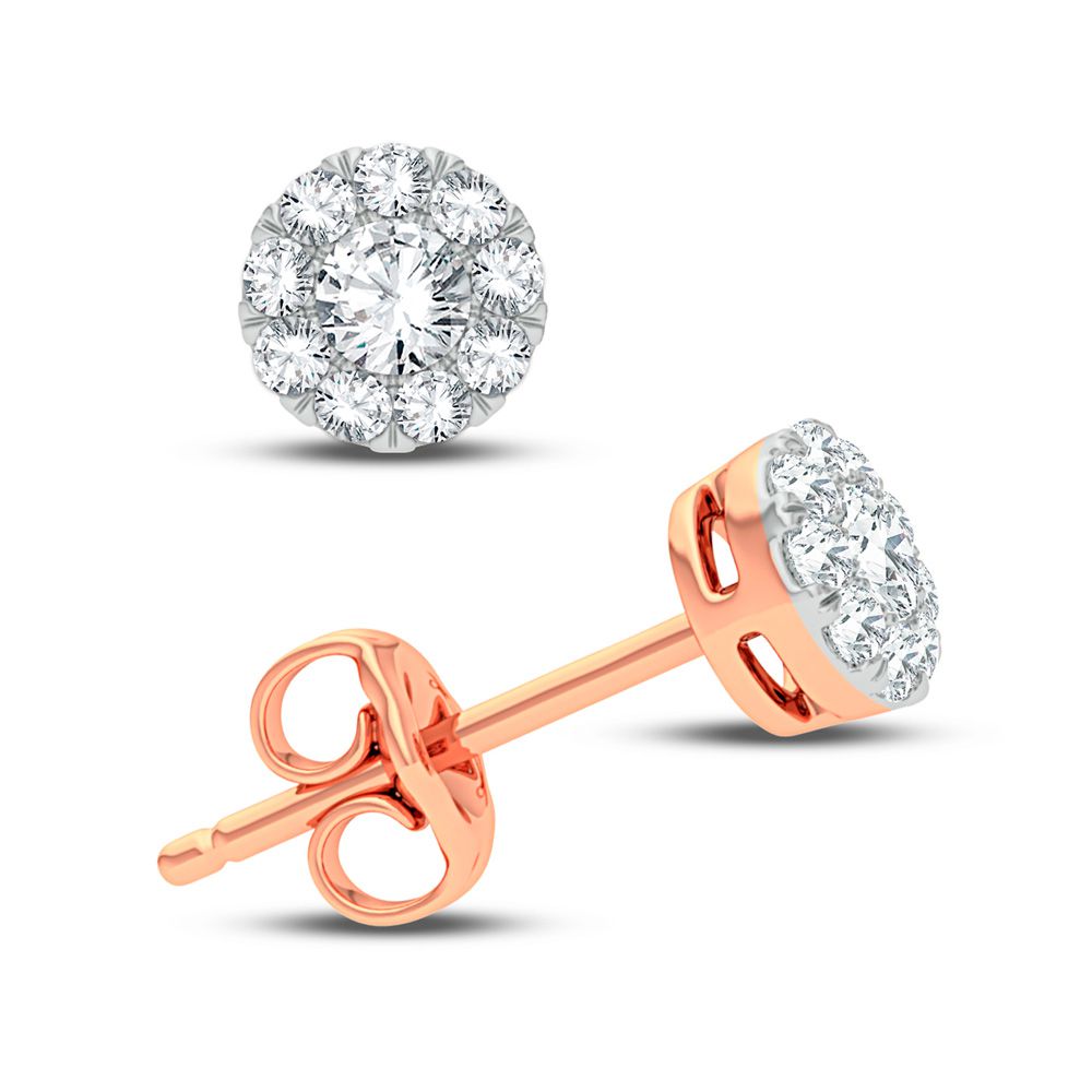 Romantic Rose Gold Lab Diamond Stud Earrings - 0.50ct