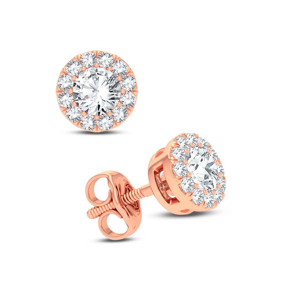 Romantic Rose Gold Lab Diamond Stud Earrings - 0.25CT Sparkle