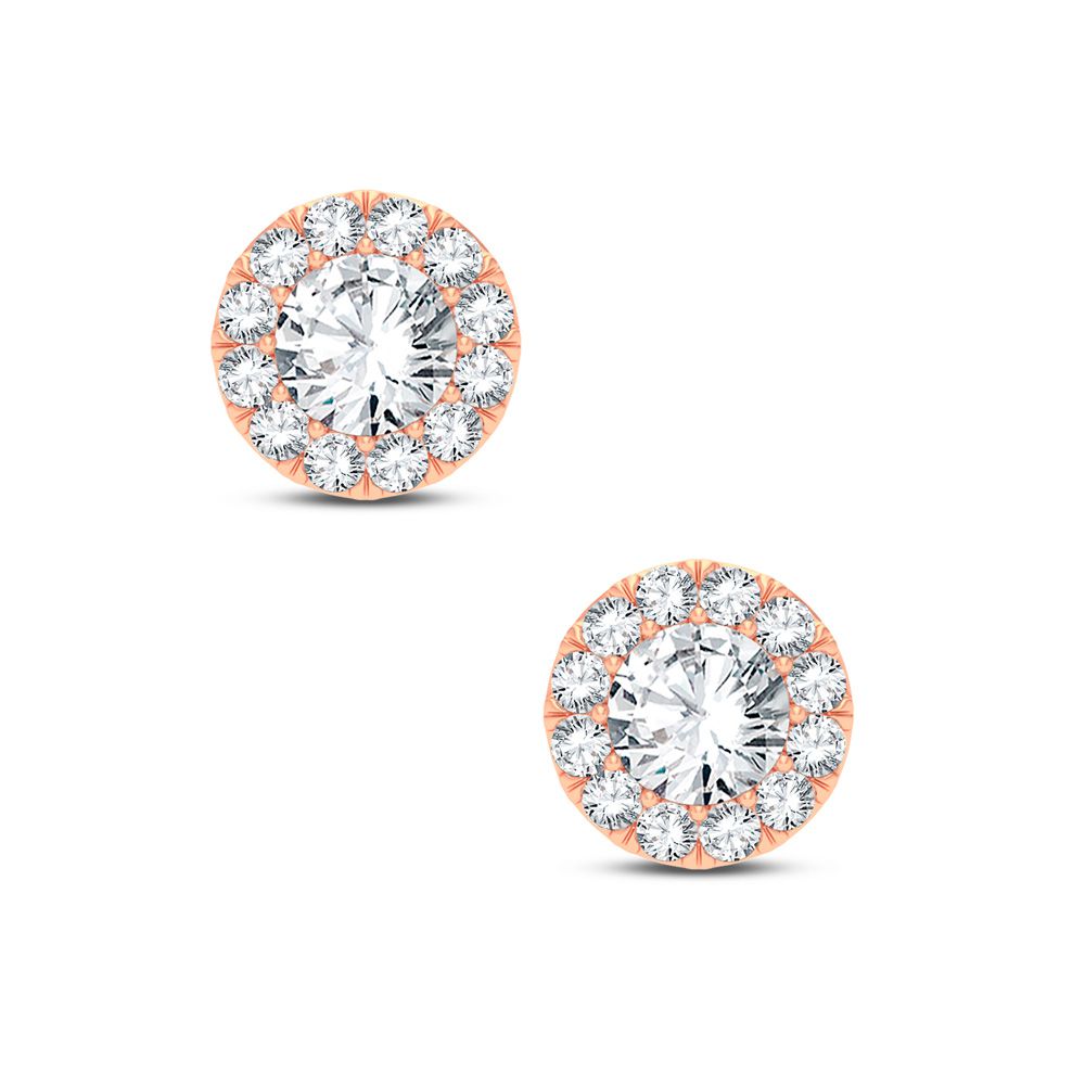 Romantic Rose Gold Lab Diamond Stud Earrings - 0.25CT Sparkle