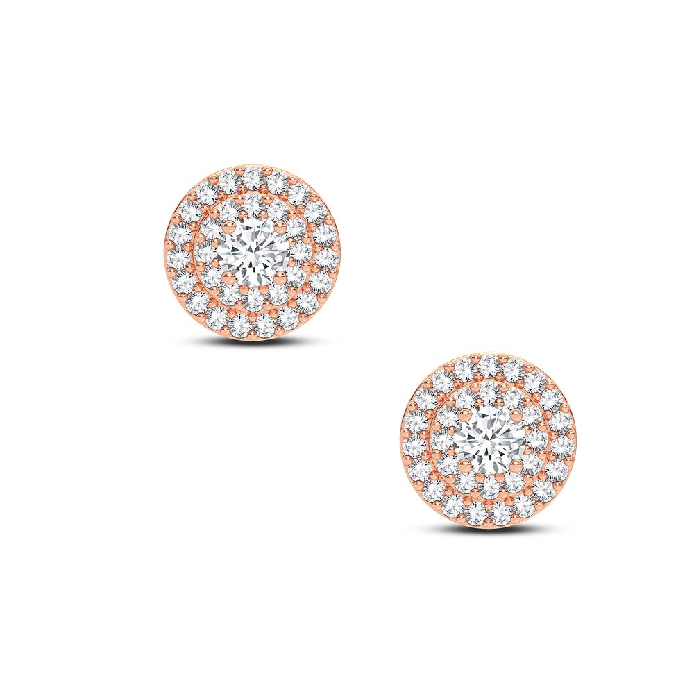 Chic 14k Rose Gold 0.27ct Lab Diamond Womens Earrings