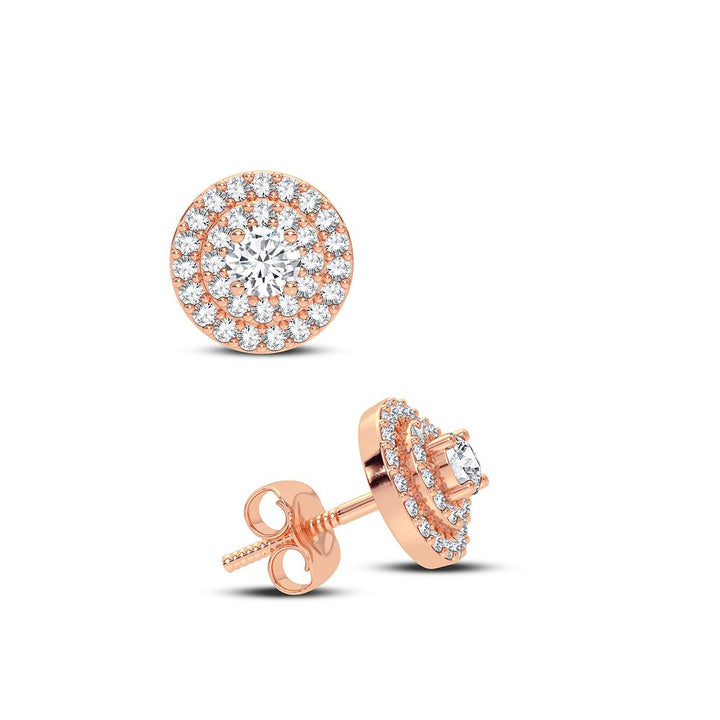 Chic 14k Rose Gold 0.27ct Lab Diamond Womens Earrings