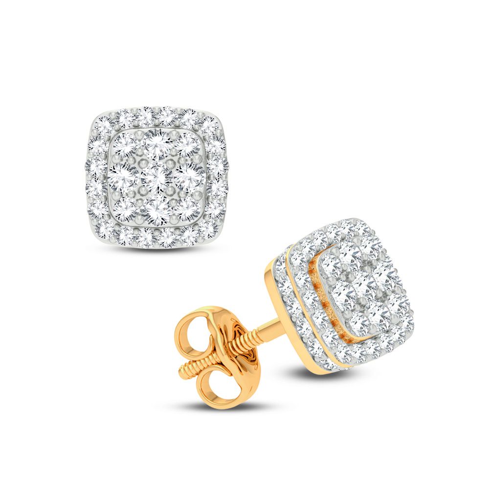 Chic 14k Yellow Gold Lab Diamond Stud Earrings 0.50CT