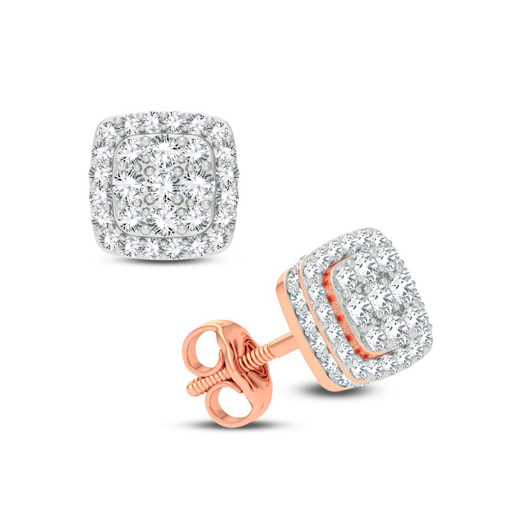 Romantic Rose Gold Lab Diamond Stud Earrings - 0.50CT Sparkle