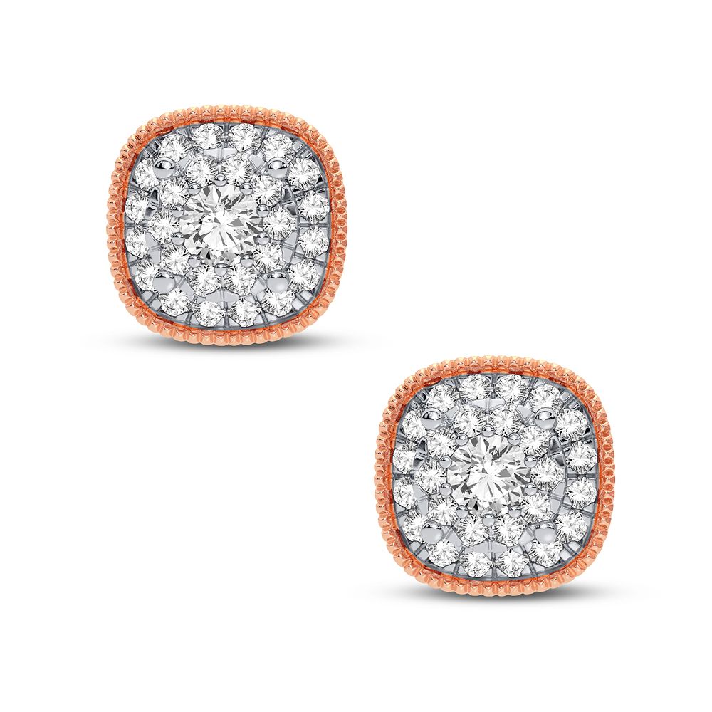Romantic Rose Gold Lab Diamond Stud Earrings - 0.25CT