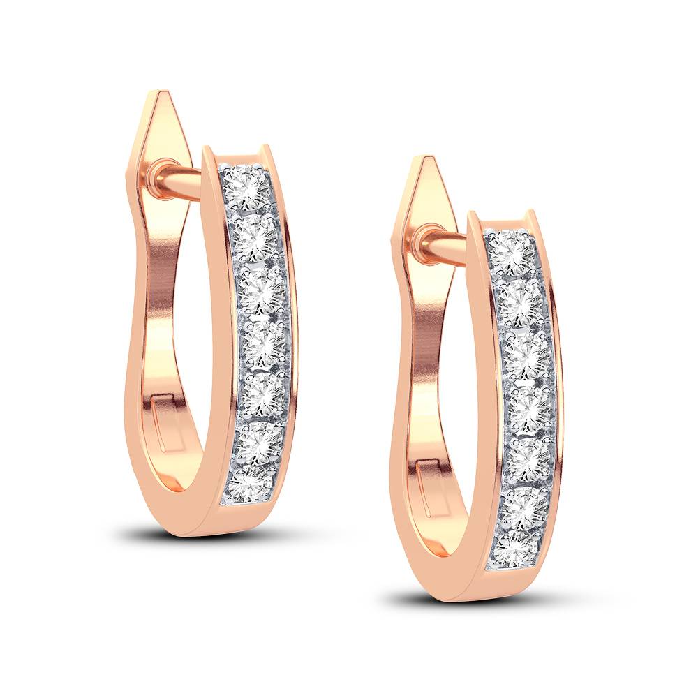 Delicate Rose Gold Lab Diamond Hoops for Women