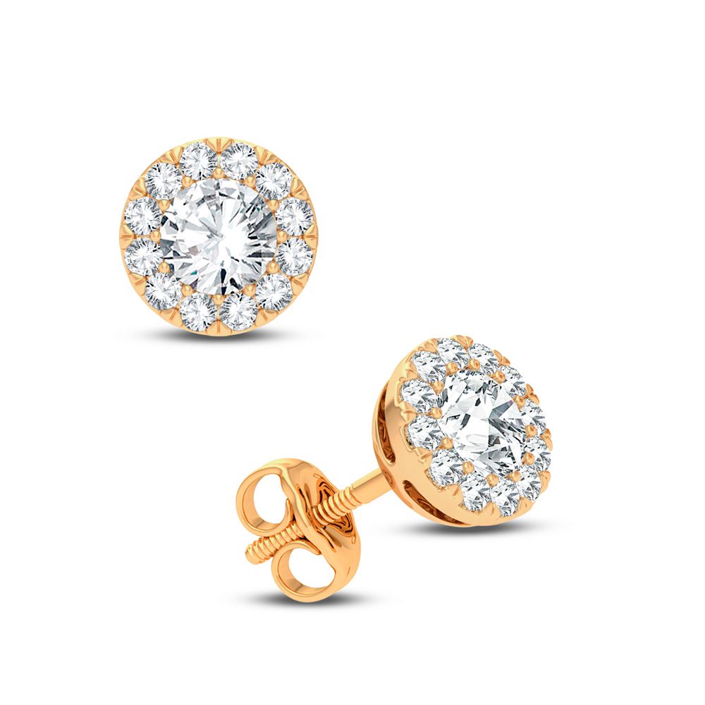 14k Yellow Gold Lab Diamond Stud Earrings 0.50CT