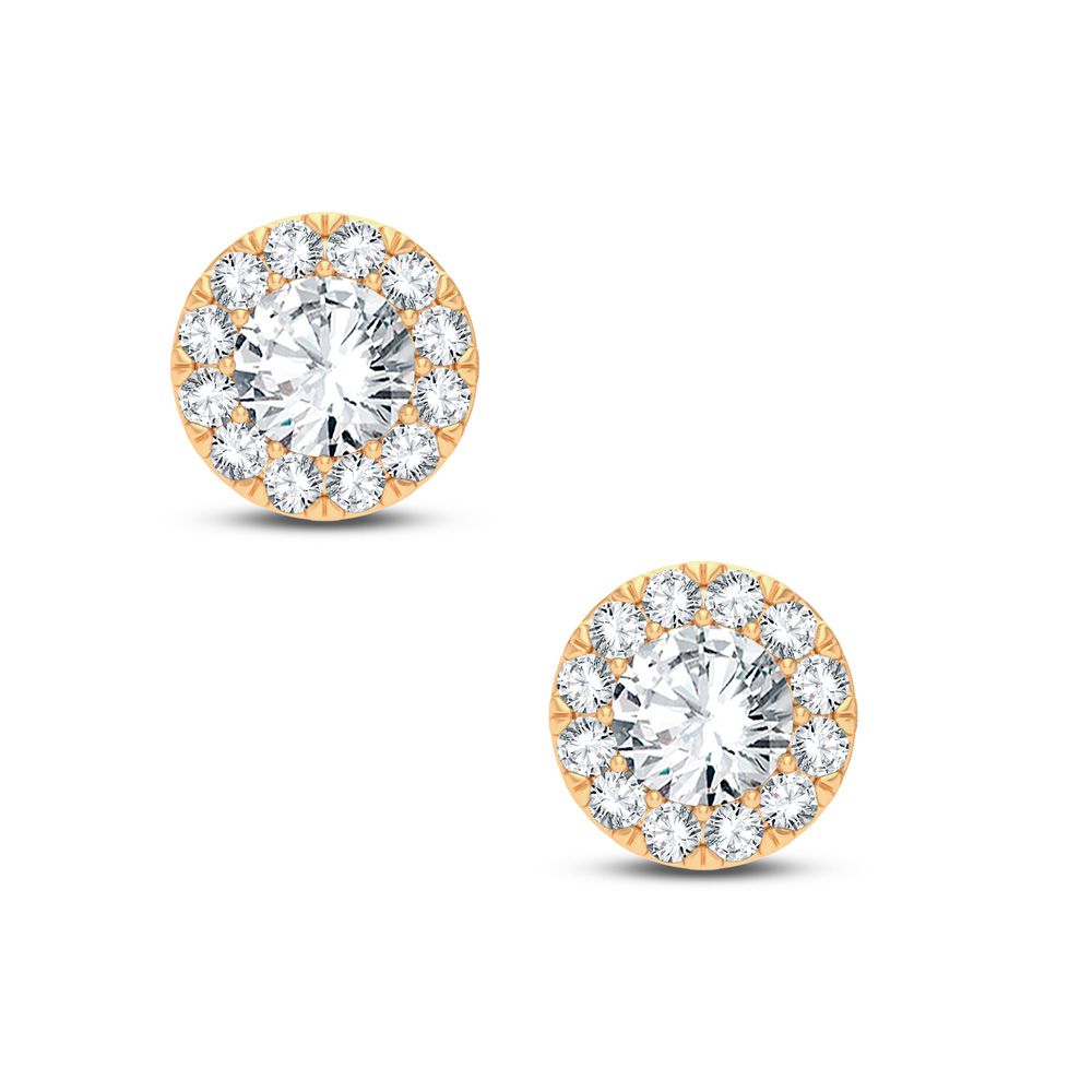 14k Yellow Gold Lab Diamond Stud Earrings 0.50CT