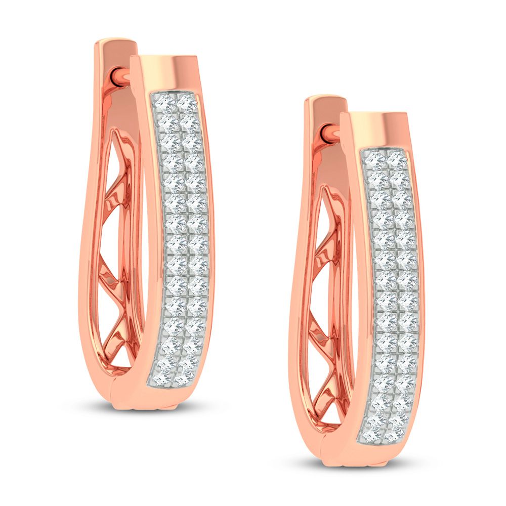 Rose Gold Lab Diamond Hoop Earrings: Timeless Elegance