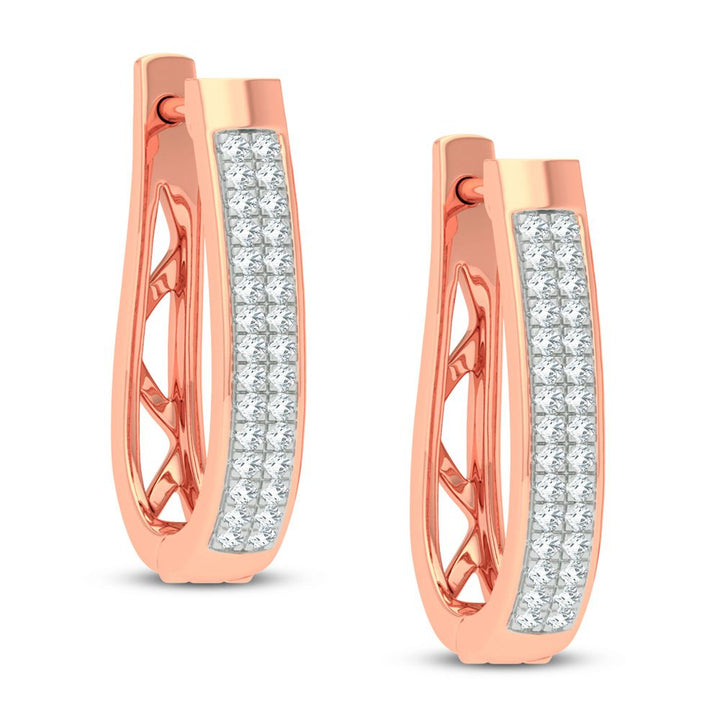 Rose Gold Lab Diamond Hoop Earrings: Timeless Elegance