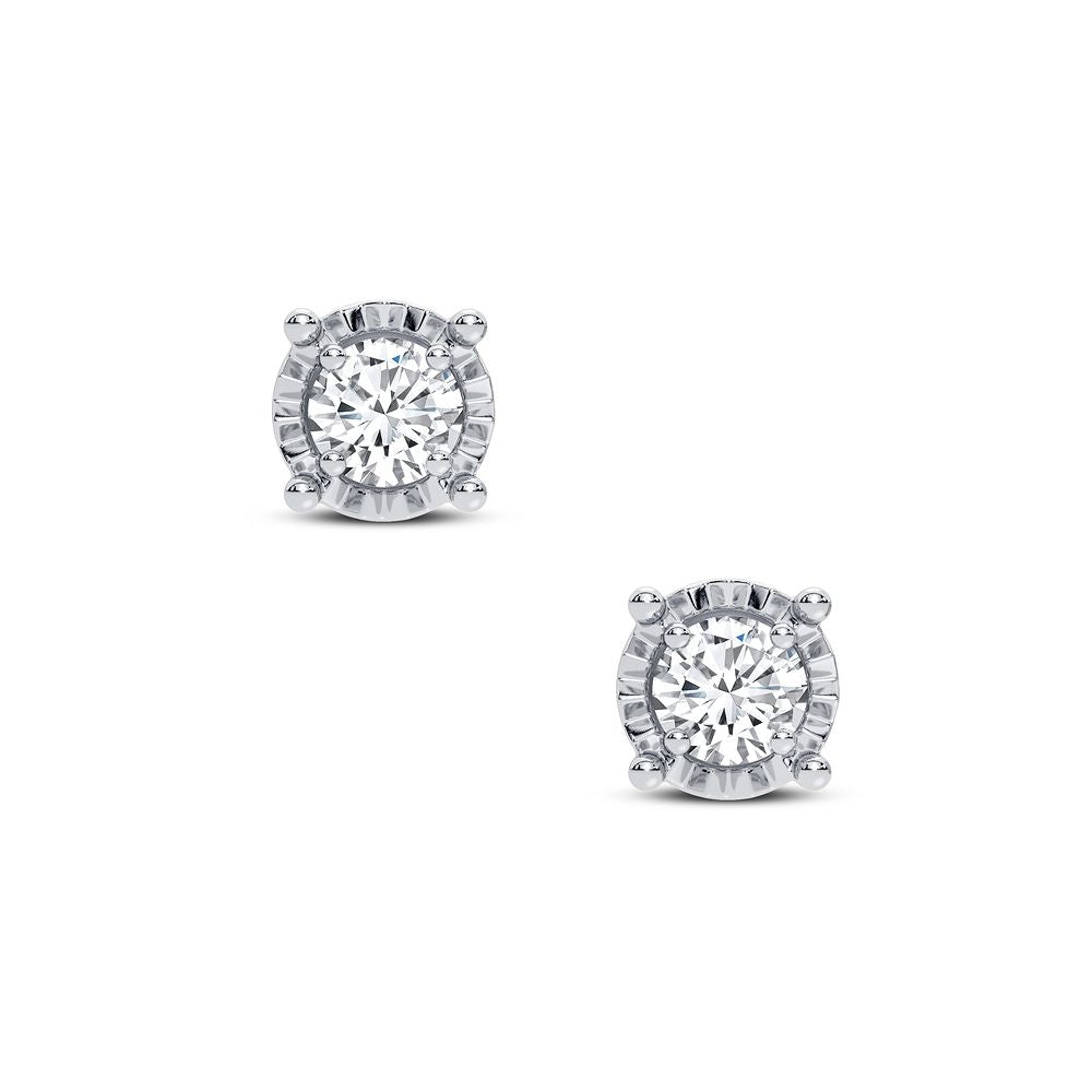 14k Yellow Gold Lab Diamond Stud Earrings for Women