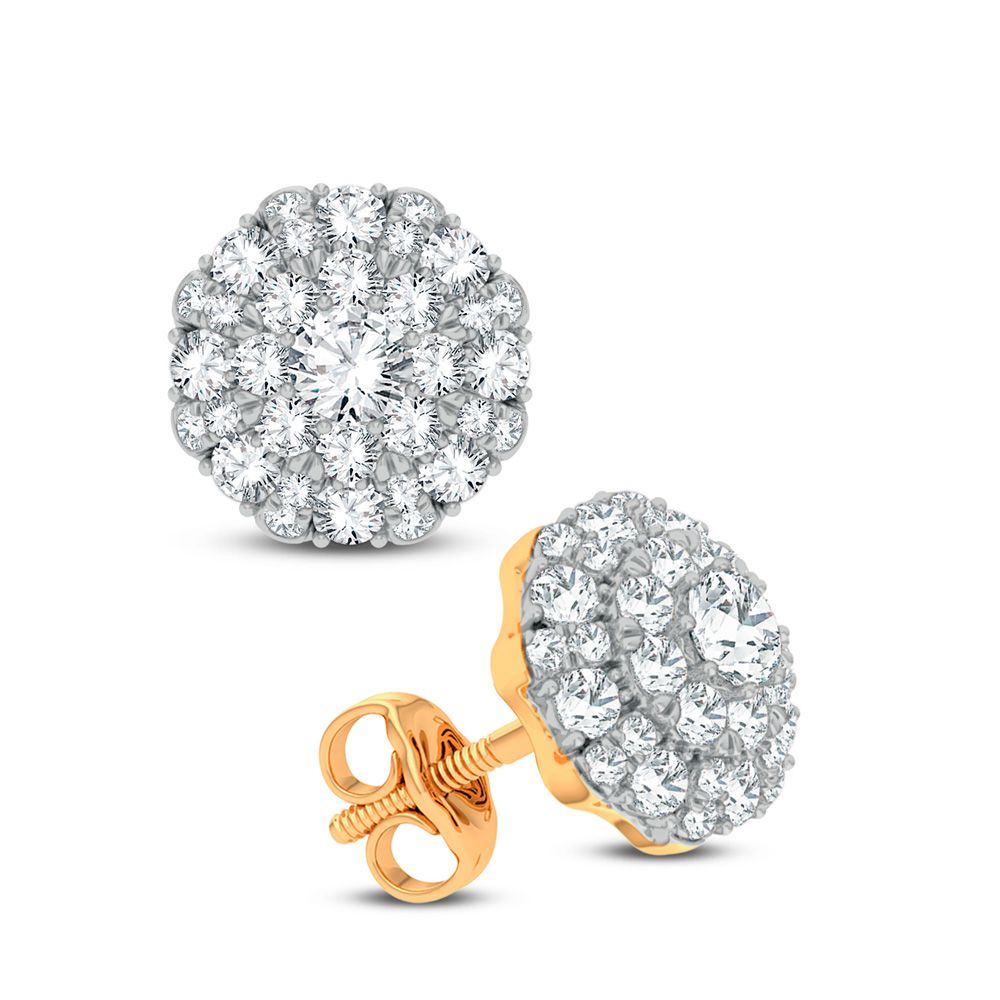 14k Yellow Gold Lab Diamond Stud Earrings - Chic Sparkle