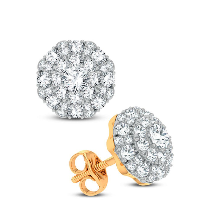 14k Yellow Gold Lab Diamond Stud Earrings - Chic Sparkle