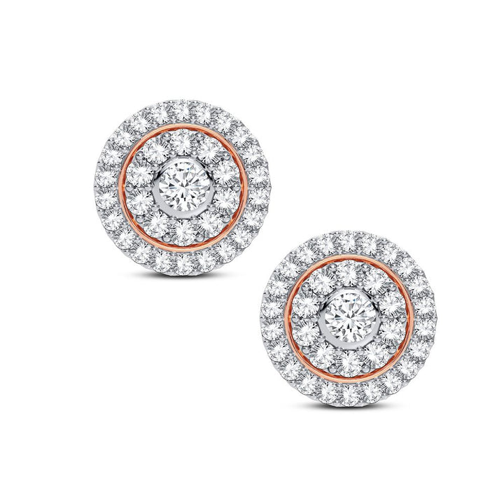 Romantic 14k Rose Gold 0.50CT Lab Diamond Stud Earrings