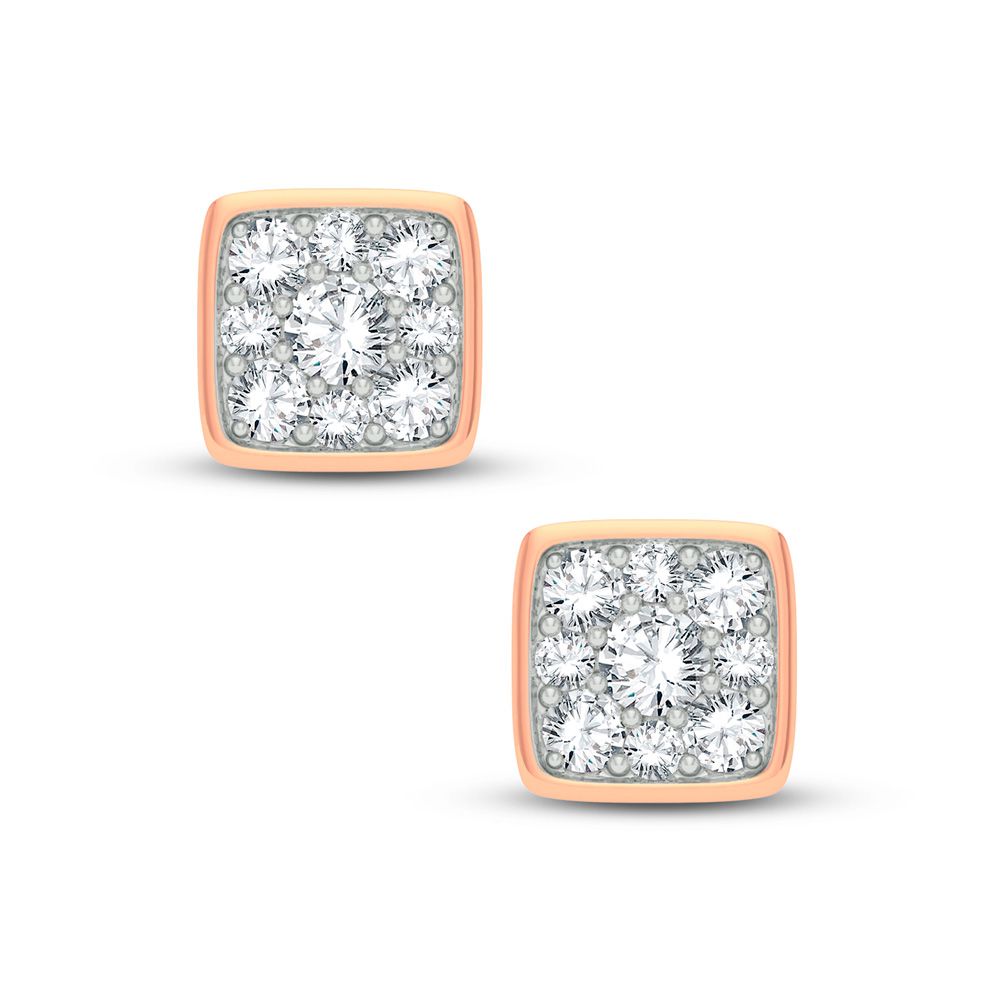 Romantic Rose Gold Lab Diamond Stud Earrings - 0.50CT