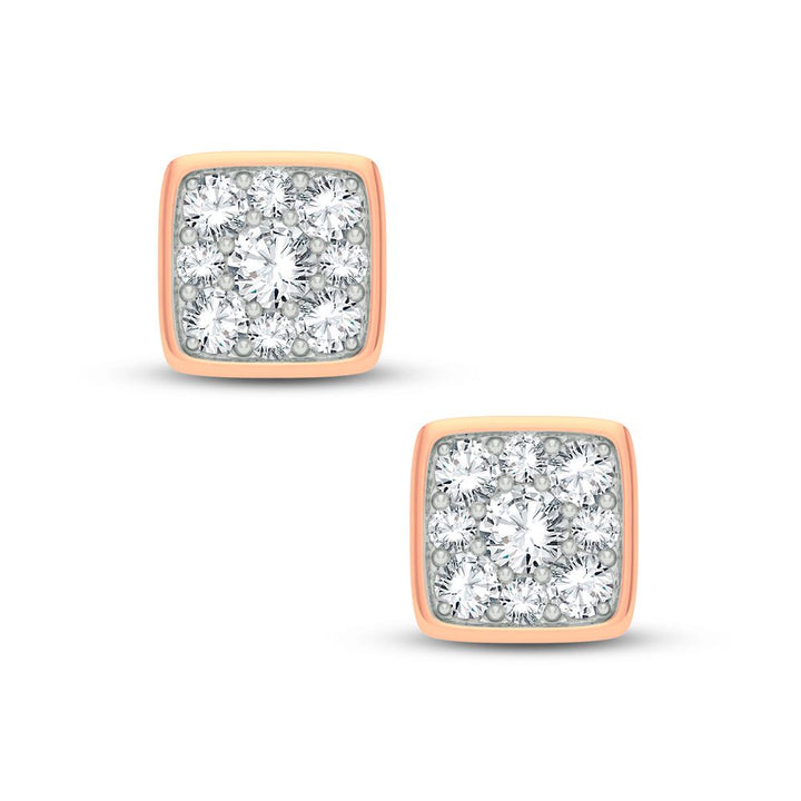 Romantic Rose Gold Lab Diamond Stud Earrings - 0.50CT