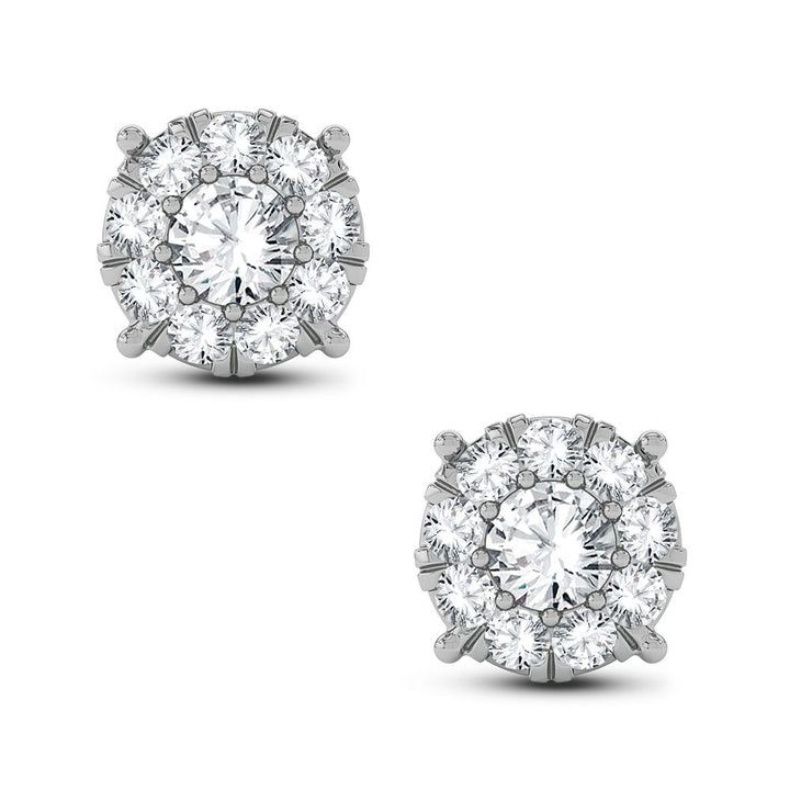14k Rose Gold Lab Diamond Stud Earrings - Chic Sparkle