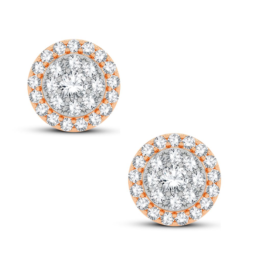 14k Rose Gold Lab-Grown Diamond Stud Earrings (0.62CT)