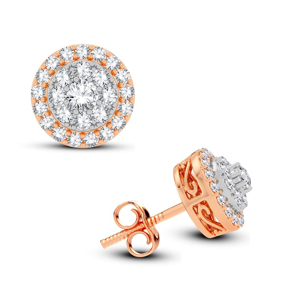 14k Rose Gold Lab-Grown Diamond Stud Earrings (0.62CT)